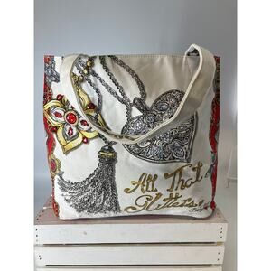 BRIGHTON (XXL) CANVAS WOMENS "ALL THAT GLITTER TOTE"